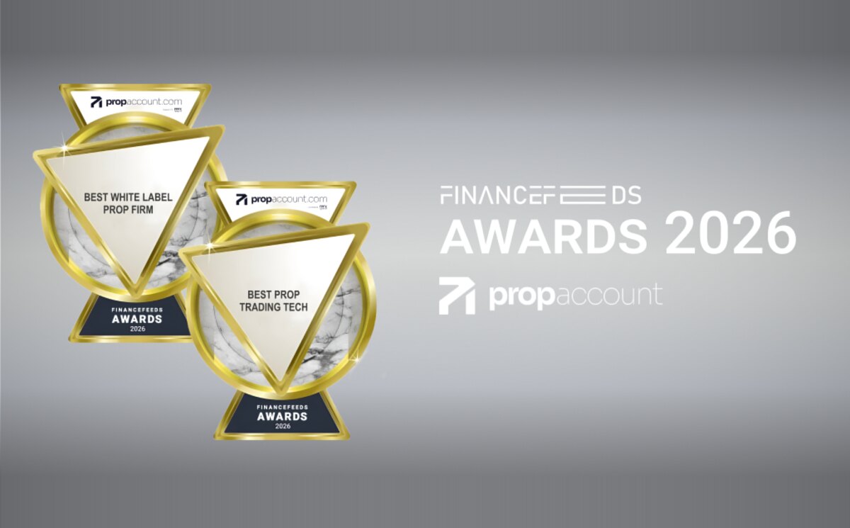 FinanceFeeds Awards 2026 - PropAccount.com wins Best White Label Prop Firm and Best Prop Trading Tech